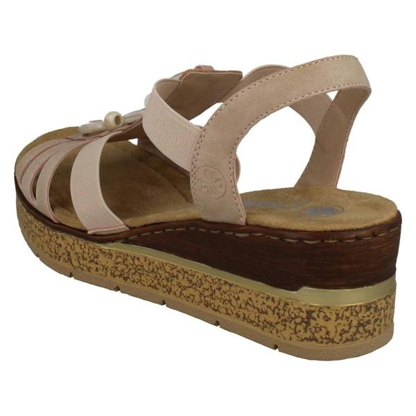 Rieker Ladies Rieker Beaded Wedge Sandals 63778