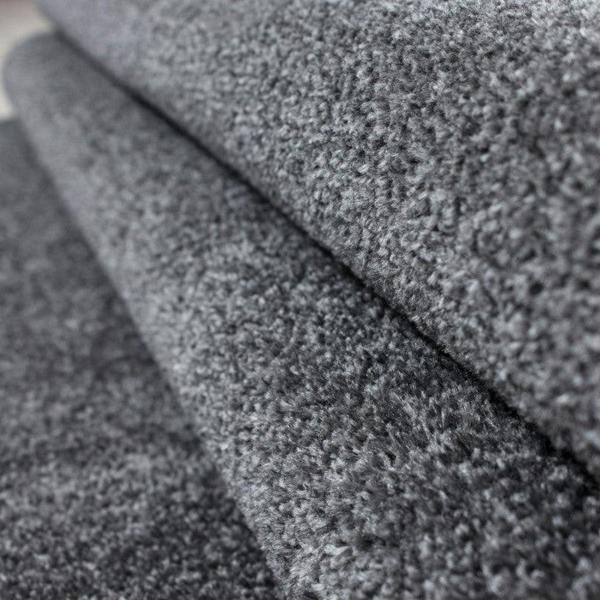 Dark Grey Rug Plain Monochrome Soft Carpet Large XL Small Bedroom Living Room Area Floor Mat