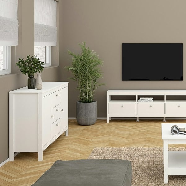 Furniture To Go Madrid Sideboard 2 doors + 3 drawers in White