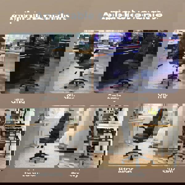 Levede Ergonomic Office Computer Chair PU Leather Swivel Recliner with Flip-Up Armrests