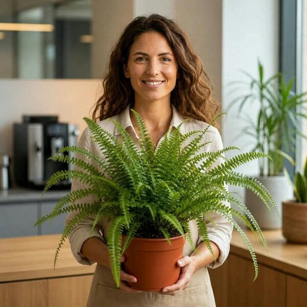 Nephrolepis Boston Fern – Lush Feathery Green Indoor Houseplant - Nursery Pot