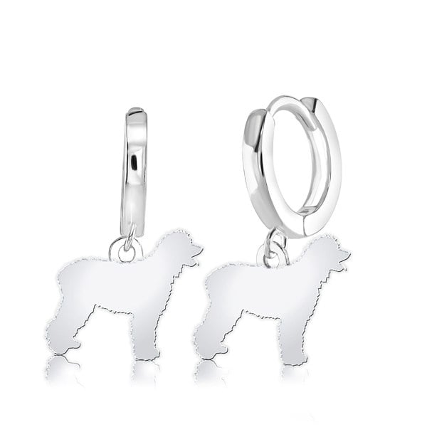 Mylee London Irish Water Spaniel Silhouette Silver Earrings