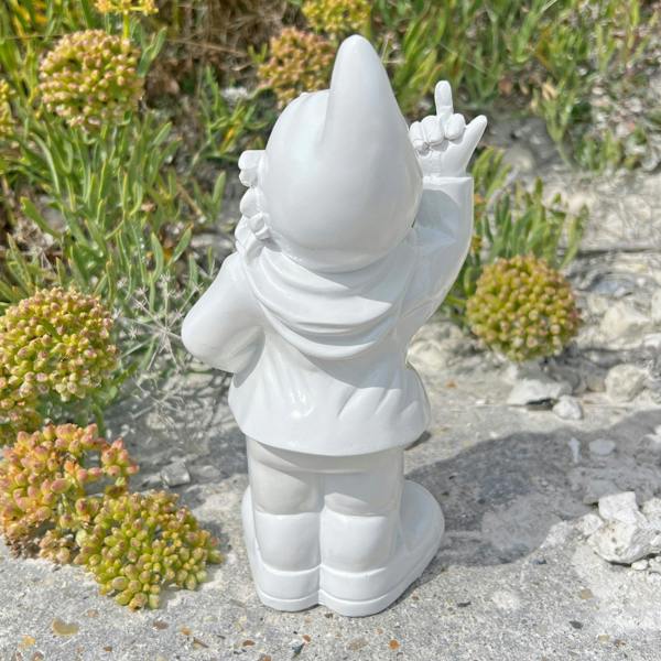 Stoobz White Middle Finger F**k You Garden Gnome 20cm