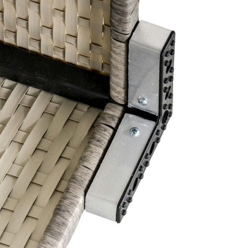Wyld Haus Vimito Rattan Light Grey Square Outdoor Side Table With Glass Top