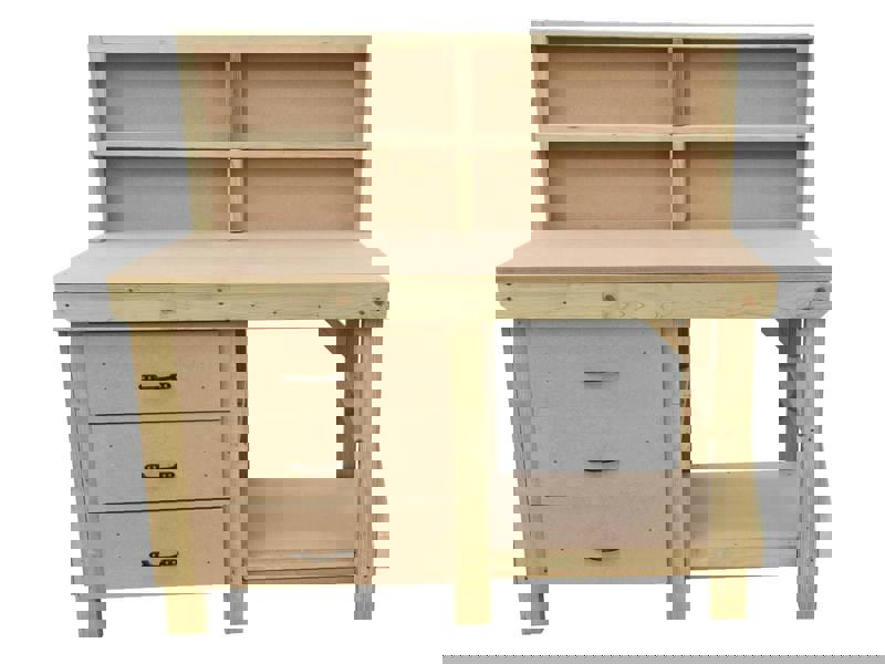 Arbor Garden Solutions Wooden MDF top tool cabinet workbench with storage shelf (V.7) with back panel