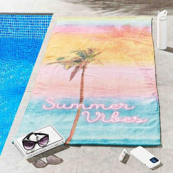 Summer Vibes Bright Beach Towel