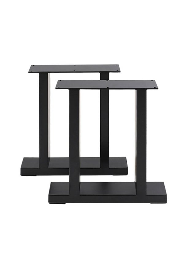 Living and Home 2Pcs Black Anti-Slip Metal Table Legs for DiningTable, Desks and Workbenches, 60 cm W x 71 cm H
