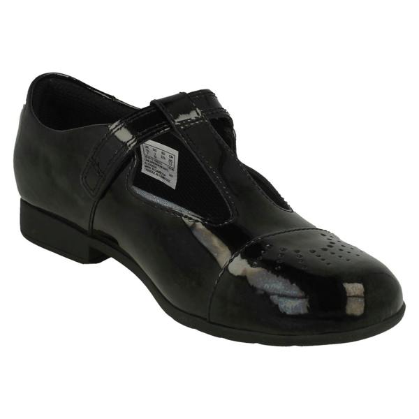 Clarks Girls Clarks Laser Detailed T-Bar Shoes Scala Spirit K
