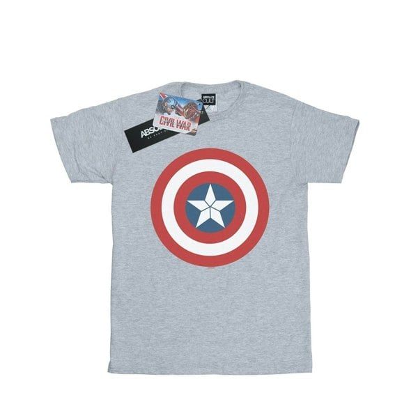 Marvel Boys Captain America Civil War Shield T-Shirt - Sports Grey