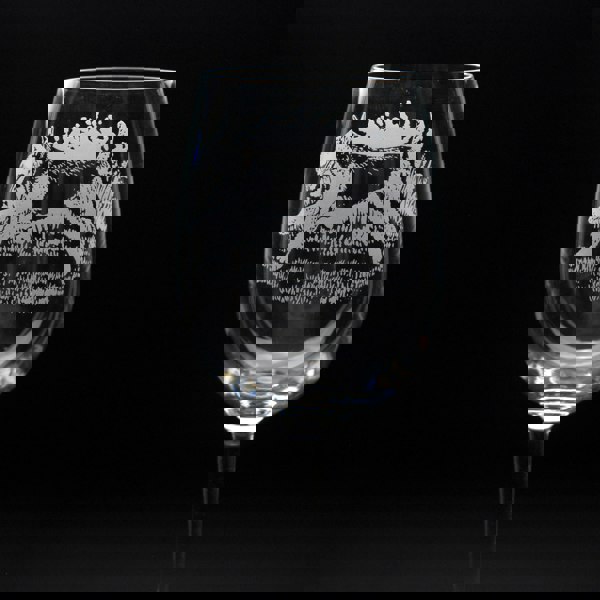 Glyptic Glass Art Airedale Terrier Dog Crystal Wine Glass - Hand Etched/Engraved Gift