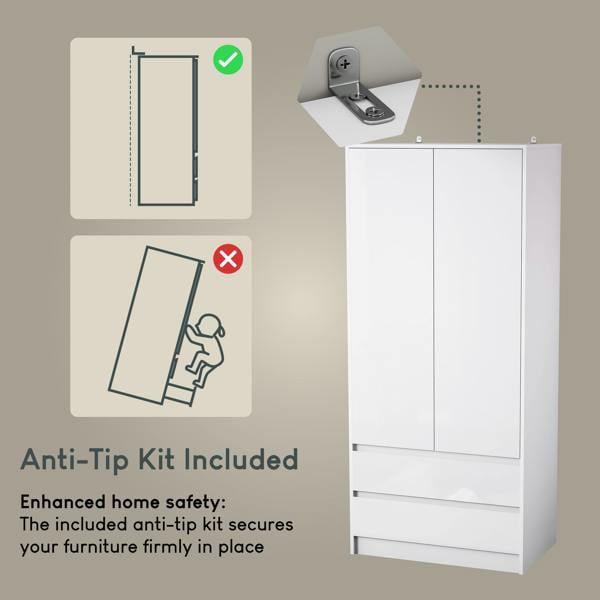Vida Designs Glinton 2 Door 2 Drawer Wardrobe