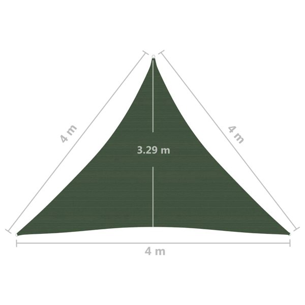 Berkfield Sunshade Sail 160 g/må_ Dark Green 4x4x4 m HDPE
