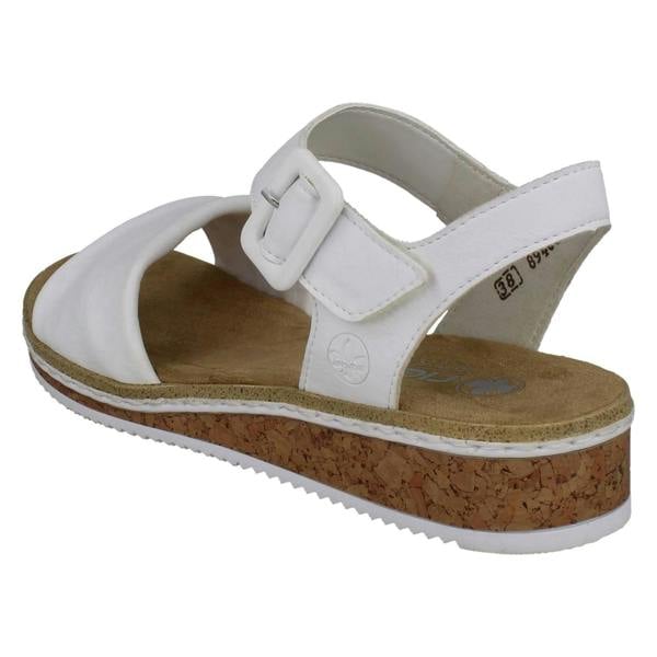 Rieker Ladies Rieker Strappy Crossover Wedge Sandals V3691