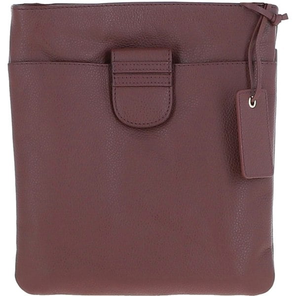 Womens Small Zip Top Leather Cross Body Bag: TAB