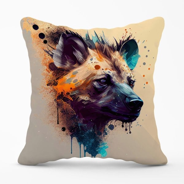 Warren Reed Hyena Face Splashart Light Background Cushions