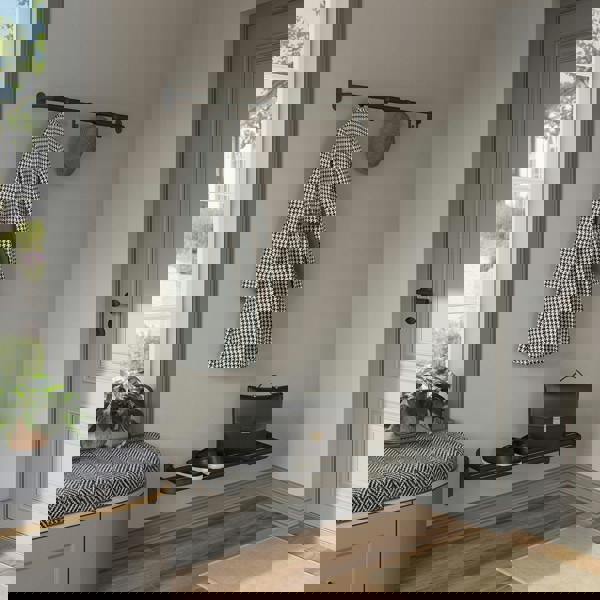 BESLAGSBODEN 4 Hook Coat Rack in Black Aluminium, Length 1000mm