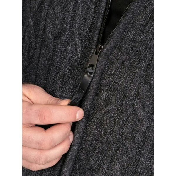 Duke Mens Eamon D555 Cable Knit Kingsize Jacket - Charcoal Marl