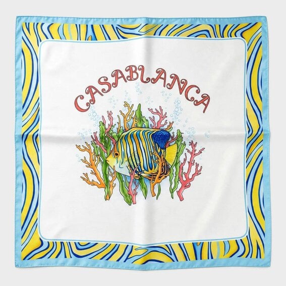 Casablanca Small Silk Twill Scarf Aquatique