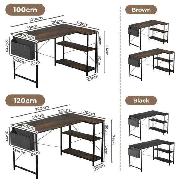 Levede L Shaped Gaming Computer Desk Workstation Study Corner Table Home Office