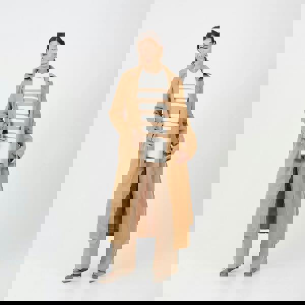 Brave Soul Ivory Striped Loose Fit Jumper with Wide Sleeves - Ivory Image 3