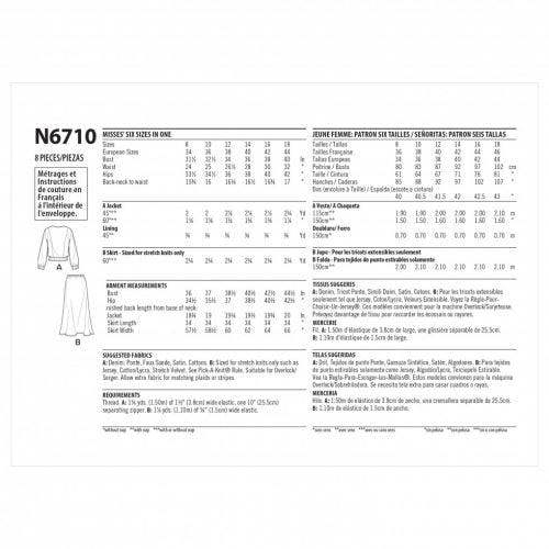 New Look Sewing Pattern 6710, Jackets, Skirts for Women, A (8-10-12-14-16-18) - Intermediate
