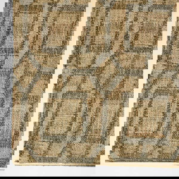 HOMESCAPES Tiran Brown Geometric Handwoven Jute Rug