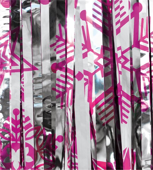 Cheetah Shimmer christmas Tinsel Curtain, 2.5M x 1M Pink
