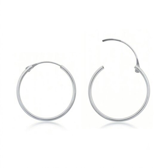 Spero London Sterling Silver Essential Hoop Earrings - 16mm