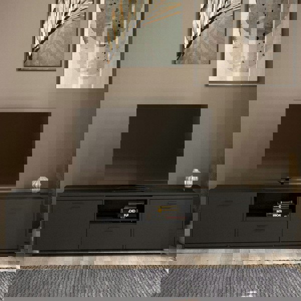 Furniture To Go Media TV Unit with 2 Doors 1 Drawer 177cm Black