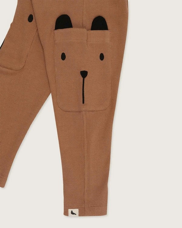Bear pocket organic cotton kids dungarees