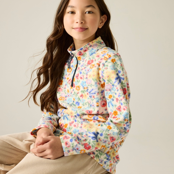 Regatta Kids Cath Kidston Harmony Ditsy Quarter Zip Fleece Top - Cream