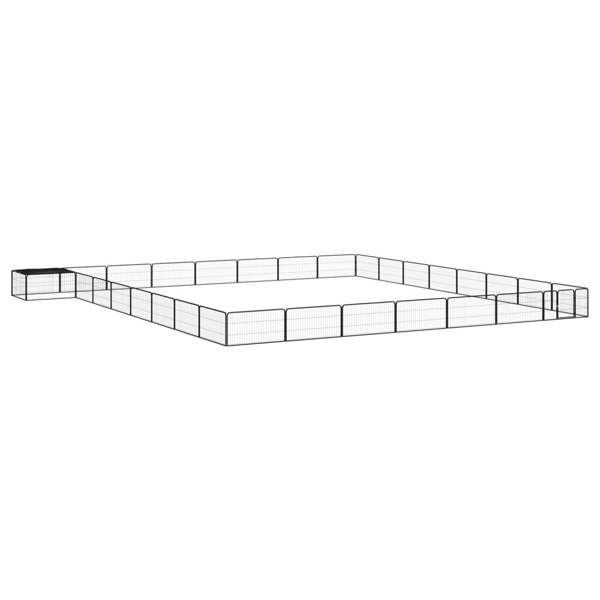 Berkfield 32-Panel Dog Playpen Black 100x50 cm Powder-coated Steel