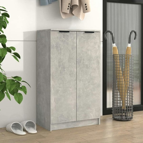 Berkfield Shoe Cabinet Concrete Grey 59x35x100 cm Engineered Wood