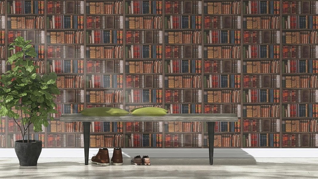 Rasch Wallpaper Library Books Dark Multi Wall Paper 934809