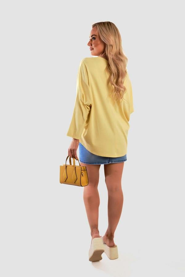 Emmy Casual Long Sleeve Loose Fit Top - Yellow