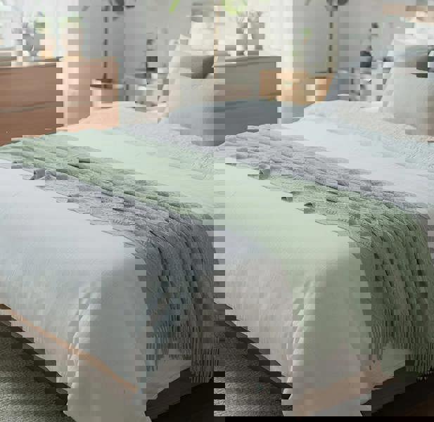 Anyhouz Anycozy Gray Faux Cashmere Throw Blanket Diamond Knit 130x180cm