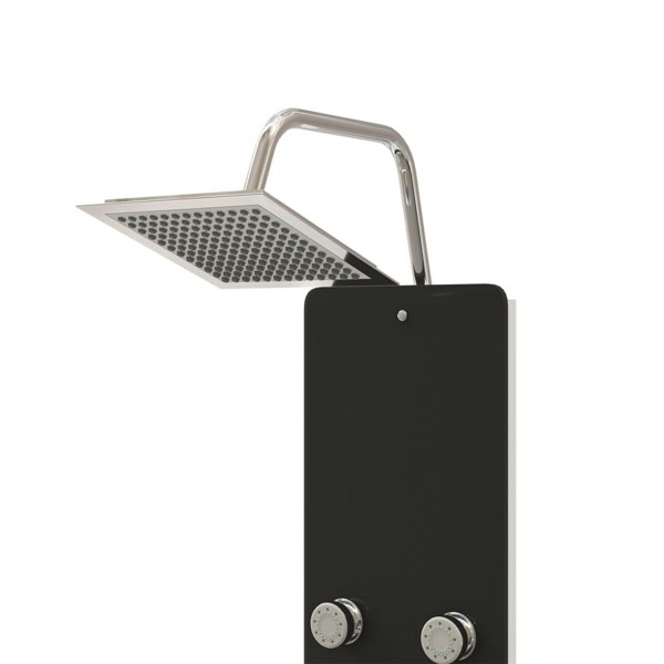 Berkfield Shower Panel Unit Glass 25x47.5x130 cm Black