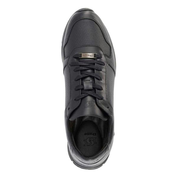 Dune London Mens Treats Plain Leather Trainers - Black - 