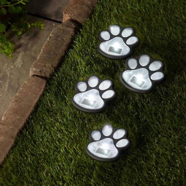 Garden Greatness 4 Pack Pet Paws Solar Stake Lights