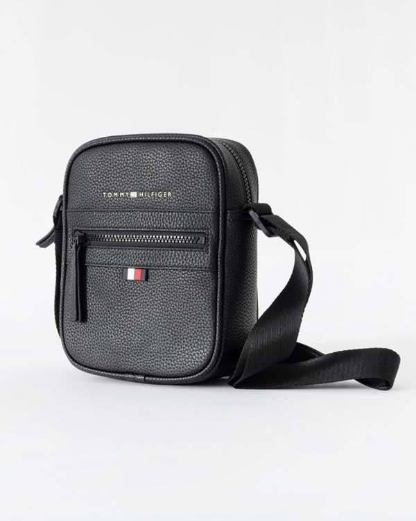 Tommy Hilfiger Essential PU Mens Mini Reporter Bag - Black