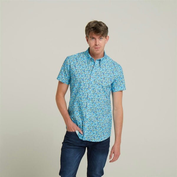Gabicci V52GW05 Mens Lagoon Woven Print Shirt Gabicci Vintage - THAMES