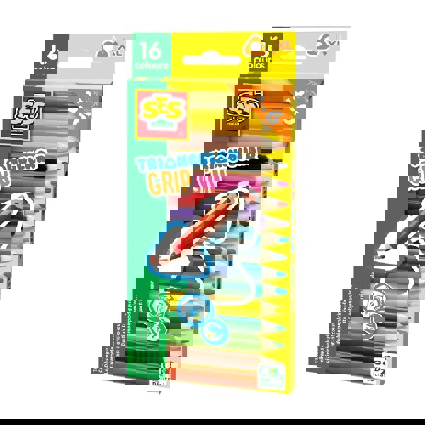 SES Creative Triangular grip colouring pencils 16 pieces