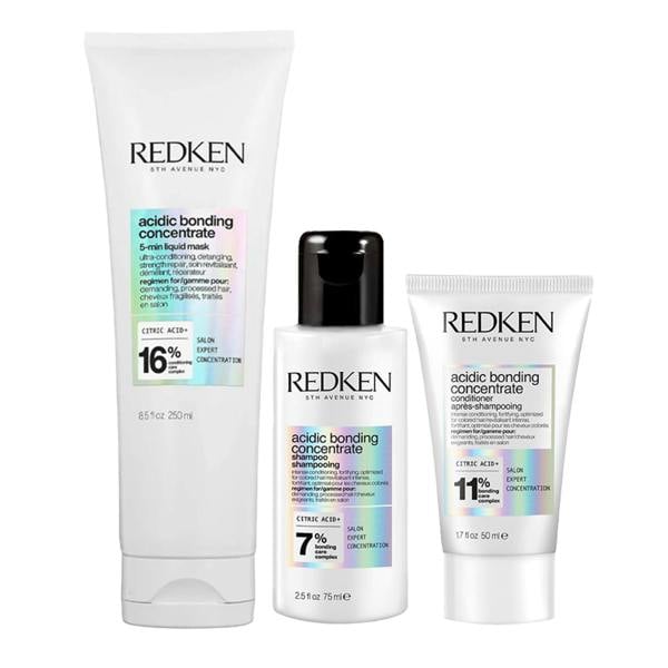 Redken Acidic Bonding Concentrate Liquid Mask Shampoo Conditioner Set