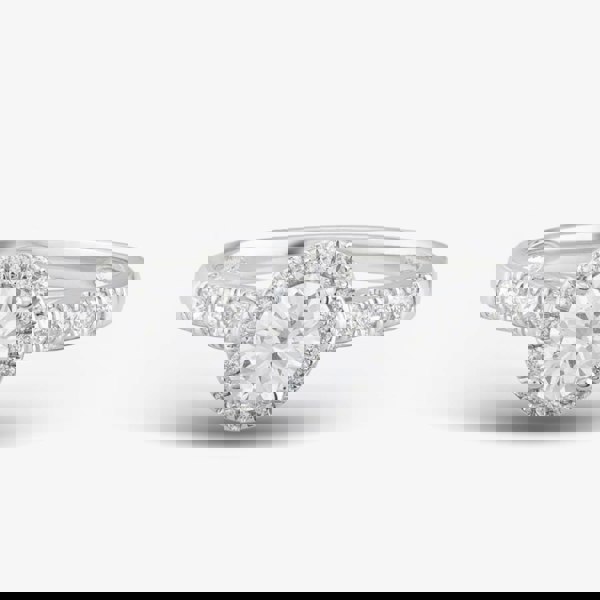 T. H. Baker 9ct White Gold Certified Lab Grown 0.75ct Brilliant Cut Diamond Shoulder Set Solitaire Ring LGR40944-75 (WG)