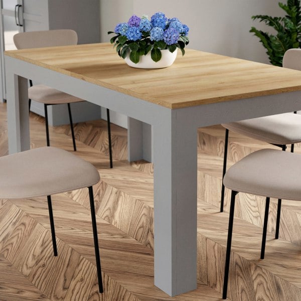 Furniture To Go Bohol Extending Dining Table in Riviera Oak/Grey Oak