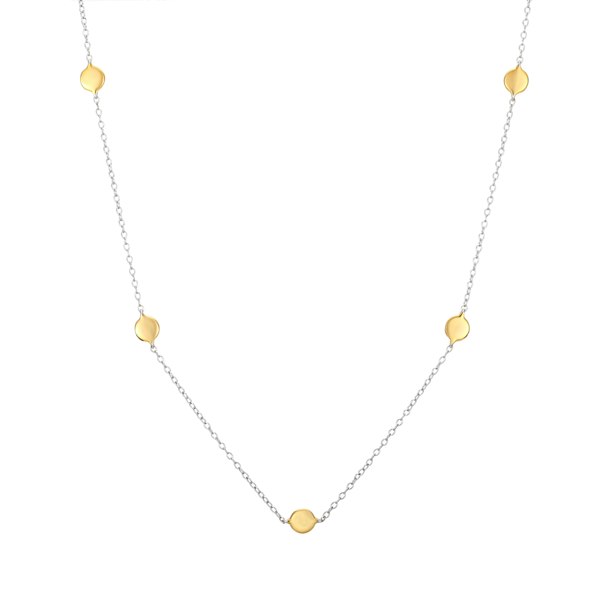 Gold Trip Two Tone Gold Disc Charm Necklace