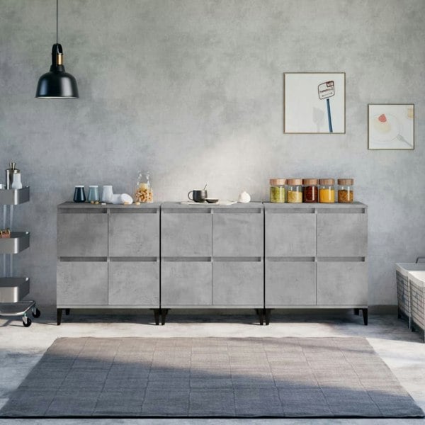 Berkfield Sideboards 3 pcs Concrete Grey 60x35x70 cm Engineered Wood