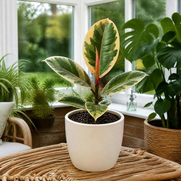 Ficus Tineke Rubber Plant 12cm Pot Plants By Post