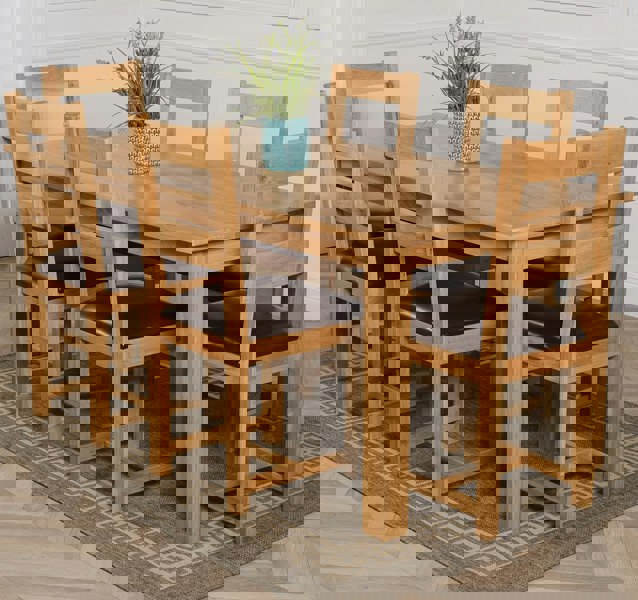 That's Furniture Oslo 180 x 90cm Large Oak Dining Set with Lincoln Oak Chairs