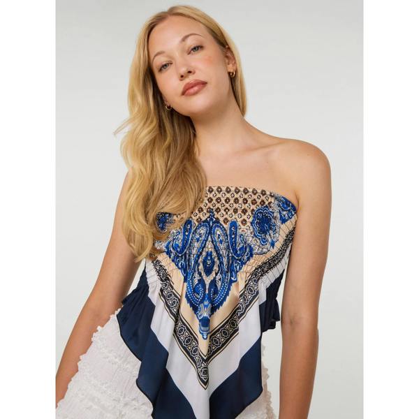 Pink Vanilla Hanky Scarf Print Paisley Bandeau Top